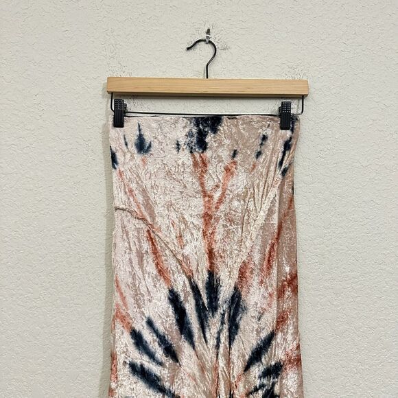 FREE PEOPLE Serious Swagger Maxi Skirt Tie Dye Velvet Pull On NWOT - Picture 4 of 10